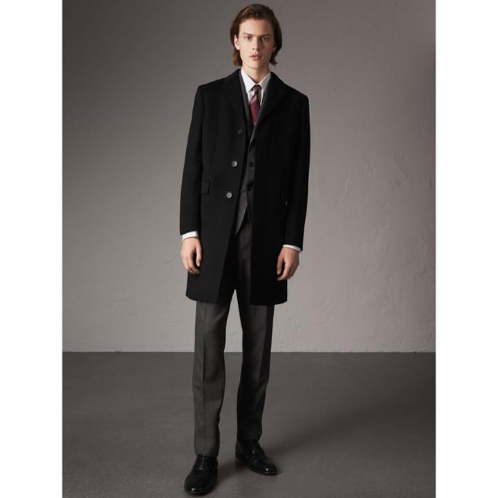 Burberry Burberry Wool Cashmere Tailored Coat, Size: 54, Black