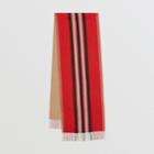 Burberry Burberry Reversible Icon Stripe Cashmere Scarf, Red