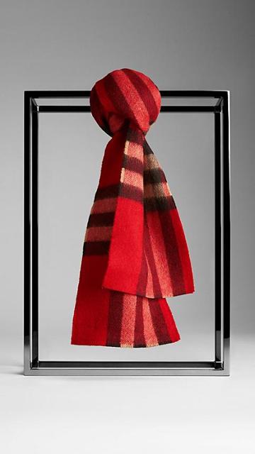 Burberry Felted Cashmere Check Scarf