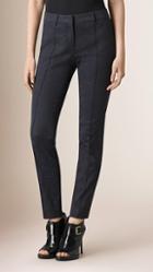 Burberry Skinny Fit Jacquard Cotton Blend Trousers