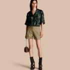 Burberry Burberry Tailored Stretch Cotton Shorts, Size: 06, Green