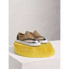 Burberry Burberry House Check And Leather Slip-on Trainers, Size: 35