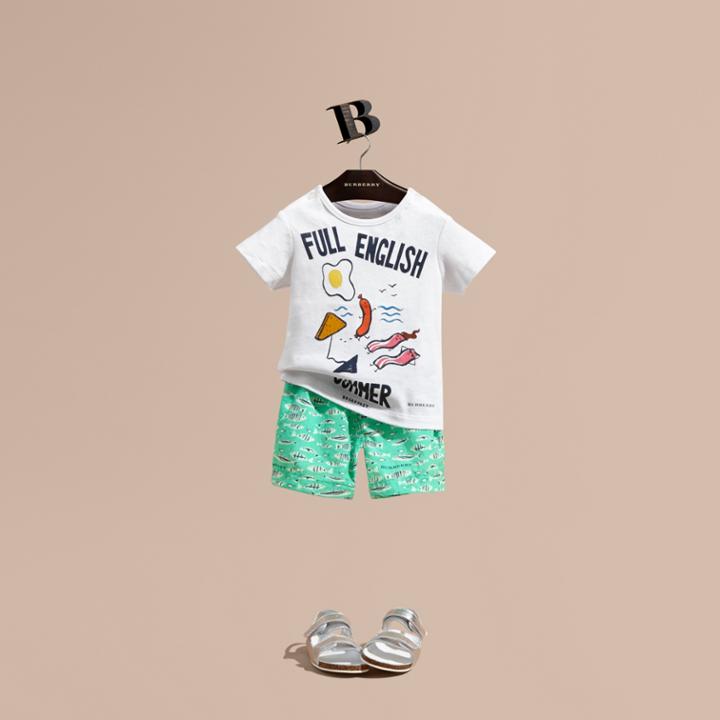 Burberry Burberry Fish Print Swim Shorts, Size: 12m, Green