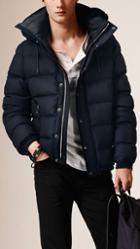 Burberry Brit Down-filled Wool Flannel Jacket