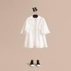 Burberry Burberry Broderie Anglaise Ruffle Cotton Poplin Shirt, Size: 10y, White