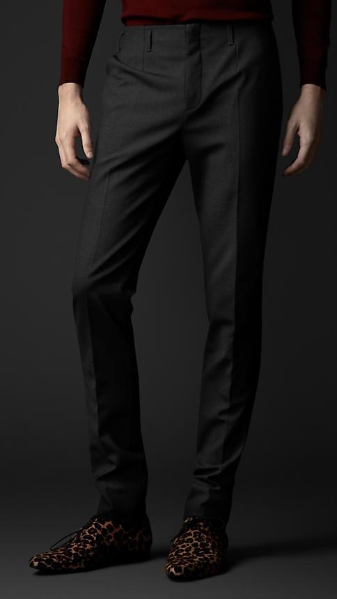 Burberry Technical Wool Skinny Fit Trousers