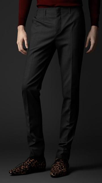 Burberry Technical Wool Skinny Fit Trousers