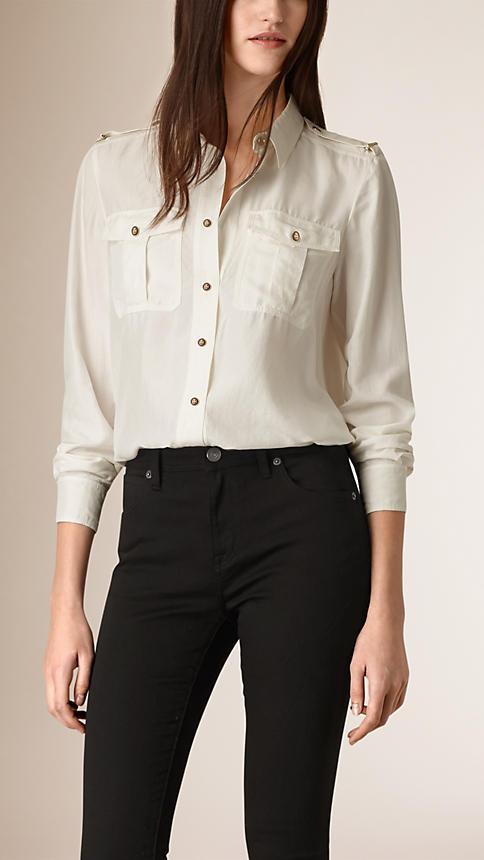 Burberry Washed Silk Military Shirt