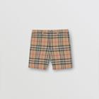 Burberry Burberry Childrens Vintage Check Cotton Tailored Shorts, Size: 12y, Beige