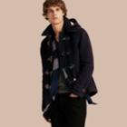 Burberry Burberry Wool Duffle Jacket With Detachable Hood, Size: S, Blue