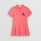 Burberry Burberry Childrens Ekd Logo Cotton Polo Dress, Size: 14y, Pink