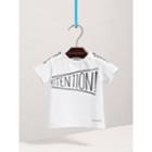 Burberry Burberry Attention Print Cotton T-shirt, Size: 2y, White