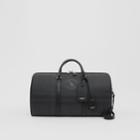 Burberry Burberry Logo Graphic London Check And Leather Holdall, Black