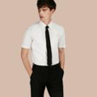 Burberry Burberry Slim Fit Short-sleeved Stretch Cotton Shirt, Size: 15.5, White