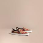 Burberry Burberry Check And Heart Print Slip-on Trainers, Size: 39.5, Red