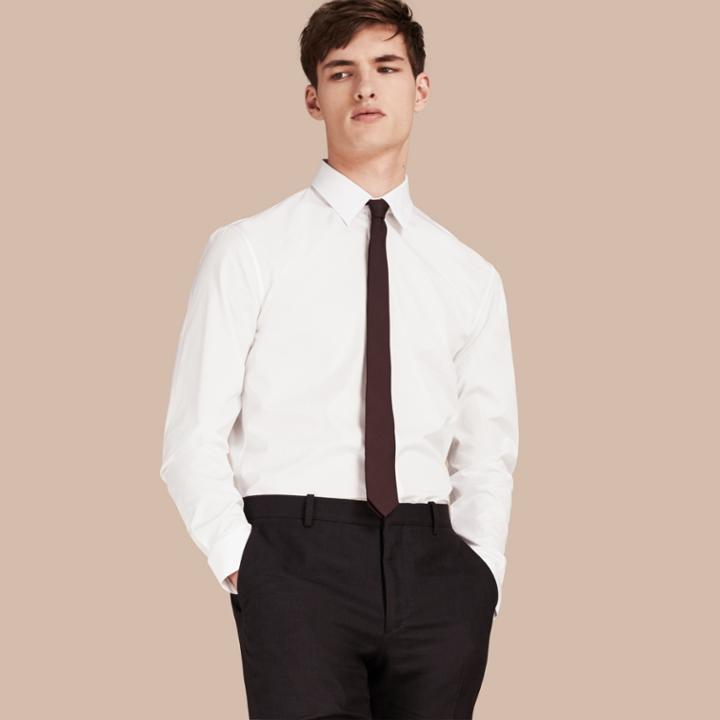 Burberry Burberry Modern Fit Cotton Poplin Shirt, Size: 16.5, White