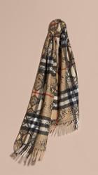 Burberry The Classic Cashmere Scarf In Check And Python Print