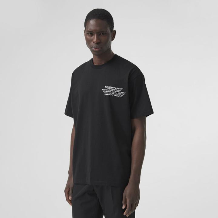Burberry Burberry Location Print Cotton Oversized T-shirt, Size: M
