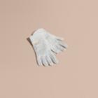 Burberry Burberry Ribbed Knit Wool Cashmere Gloves, Grey