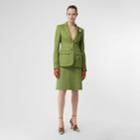 Burberry Burberry Double-faced Neoprene Tailored Jacket, Size: 06, Green