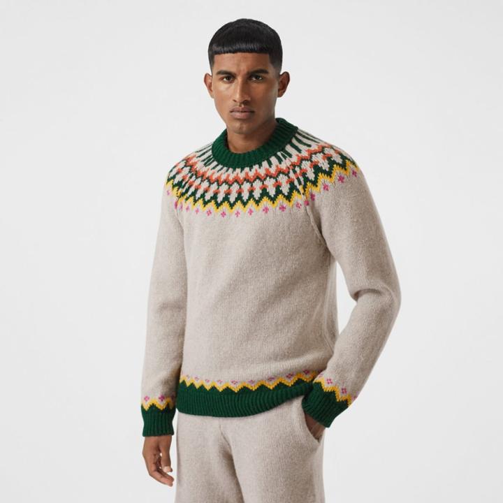 Burberry Burberry Fair Isle Wool Sweater, White