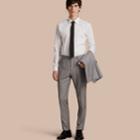 Burberry Burberry Slim Fit Houndstooth Wool Trousers, Size: 34, Blue