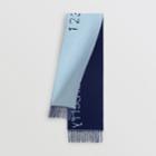 Burberry Burberry Childrens Stencil Logo Wool Cashmere Jacquard Scarf, Size: Os, Blue