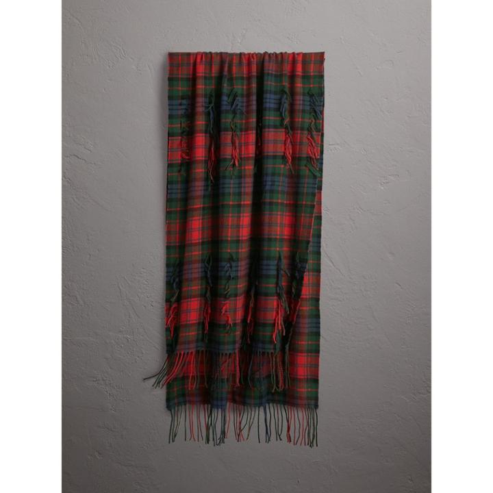 Burberry Burberry Fil Coup Tartan Wool Cashmere Scarf