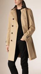 Burberry The Chelsea -gabardine Trench Coat With Lace Collar