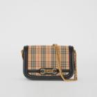 Burberry Burberry The 1983 Check Link Bag With Patent Trim, Black