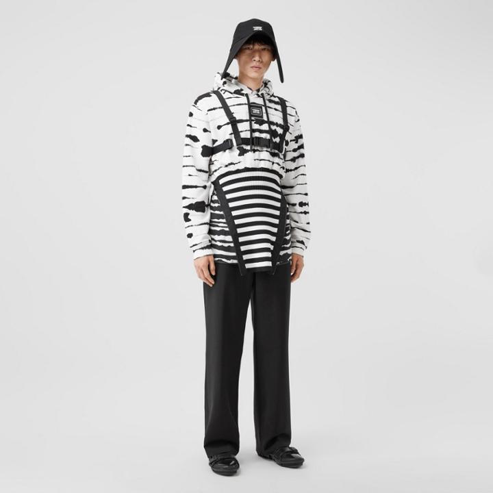 Burberry Burberry Reconstructed Watercolour Print Cotton Hoodie, Grey