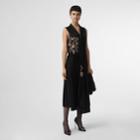 Burberry Burberry Bead-embellished Silk Satin Asymmetric Dress, Size: 04, Black