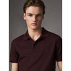 Burberry Burberry Embroidered Detail Cotton Piqu Polo Shirt, Purple