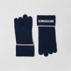 Burberry Burberry Kingdom And Logo Appliqu Cashmere Gloves, Size: M/l, Blue