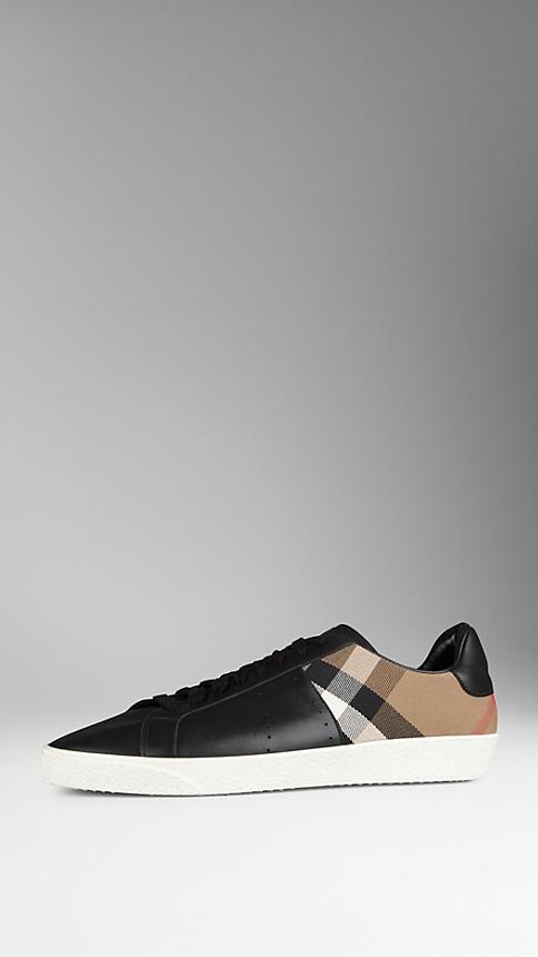 Burberry Leather And House Check Trainers