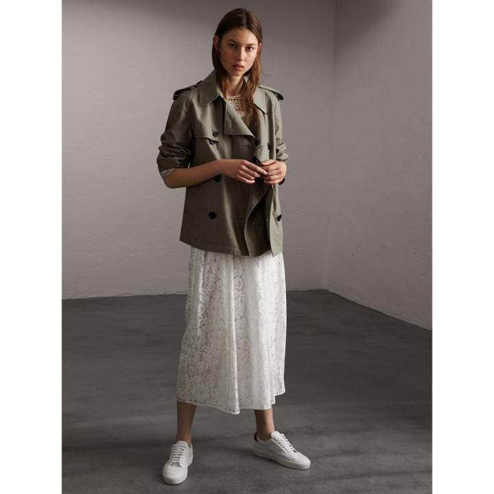 Burberry Burberry Unisex Tropical Gabardine Trench Jacket, Size: M, Green