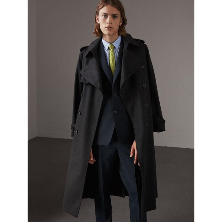 Burberry Burberry Cashmere Trench Coat, Size: 40