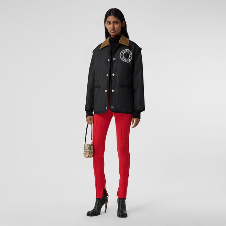 Burberry Burberry Detachable Sleeve Reversible Logo Graphic Jacket