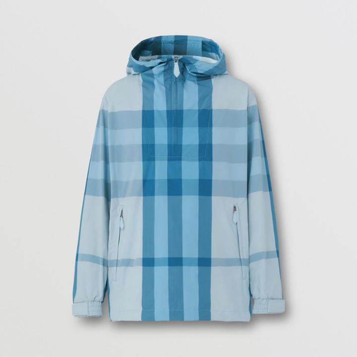 Burberry Burberry Check Packaway Nylon Oversized Hooded Jacket