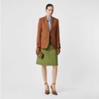 Burberry Burberry Wool, Silk And Cotton Blazer, Size: 10, Brown