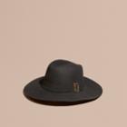 Burberry Burberry Rabbit Fur Felt Fedora Hat, Size: M/l, Black