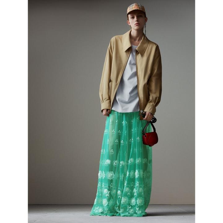 Burberry Burberry Tropical Gabardine Harrington Jacket, Size: 06, Yellow