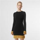 Burberry Burberry Metallic Fringe Detail Stretch Jersey Dress, Black