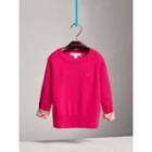 Burberry Burberry Check Cuff Cashmere Sweater, Size: 10y, Pink