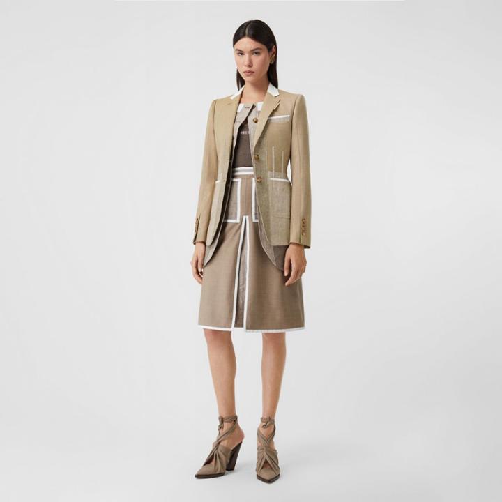 Burberry Burberry Wool Cashmere And Linen Waistcoat, Size: 0, Beige