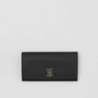 Burberry Burberry Grainy Leather Tb Continental Wallet, Black