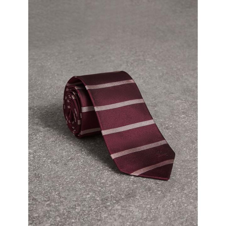 Burberry Burberry Modern Cut Striped Silk Tie, Pink