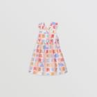 Burberry Burberry Childrens Ruffle Detail Logo Print Cotton Silk Dress, Size: 2y, Pink
