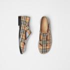 Burberry Burberry Vintage Check Leather T-bar Shoes, Size: 35, Beige