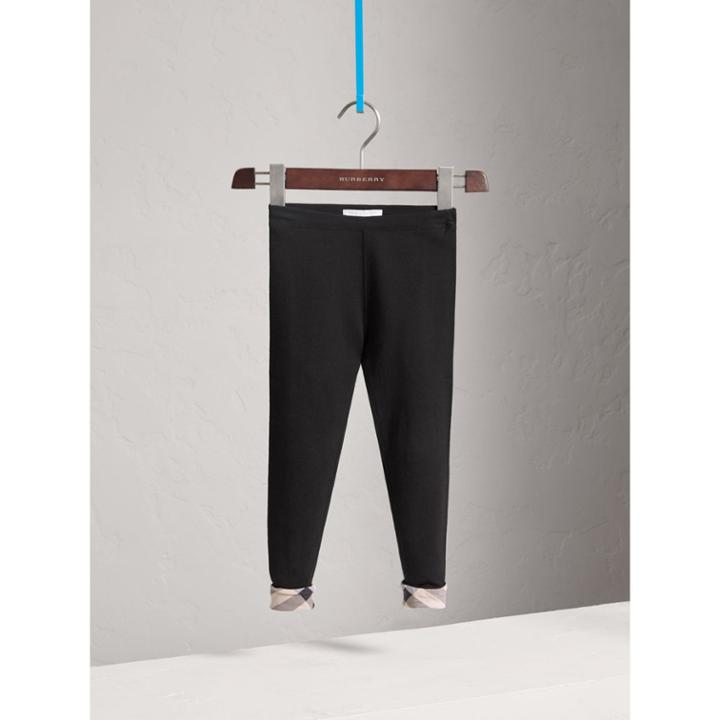 Burberry Burberry Stretch Cotton Leggings, Size: 6y, Black